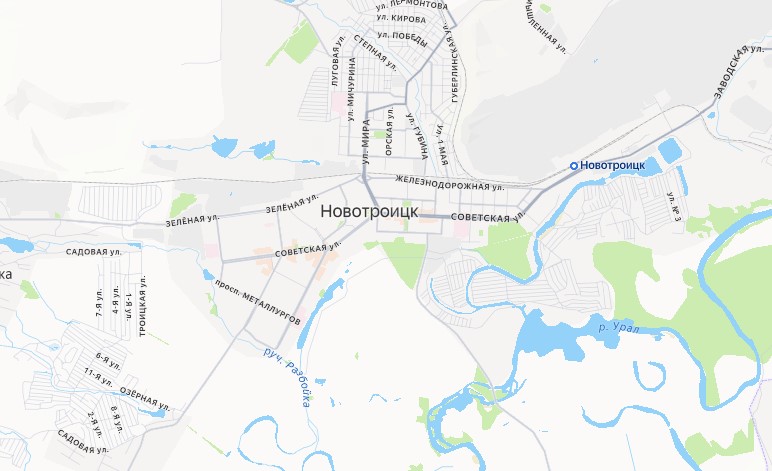 Новотроицк на Яндекс.картах
