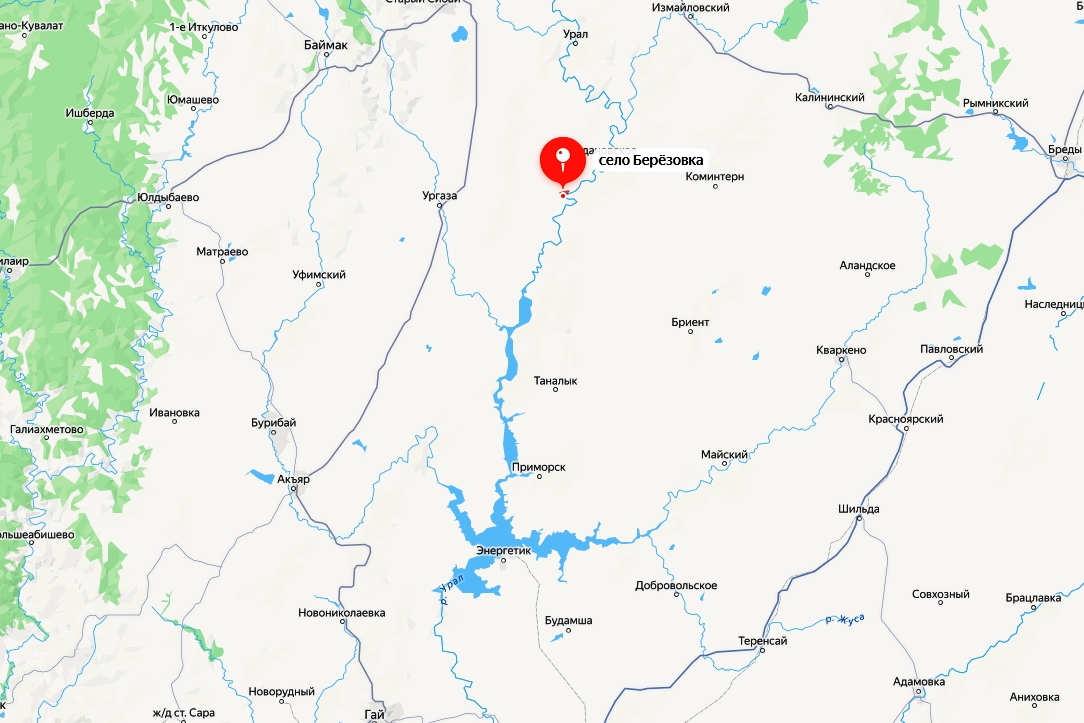 Село Березовка на Яндекс-карте