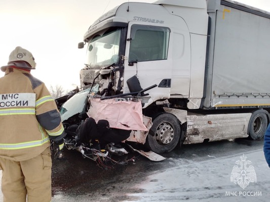 Ребенок и женщина погибли в ДТП с грузовиком в Оренбургской области. Дорога перекрыта