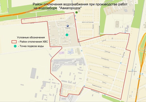 Район отключения. Источник: Росводоканал Оренбург