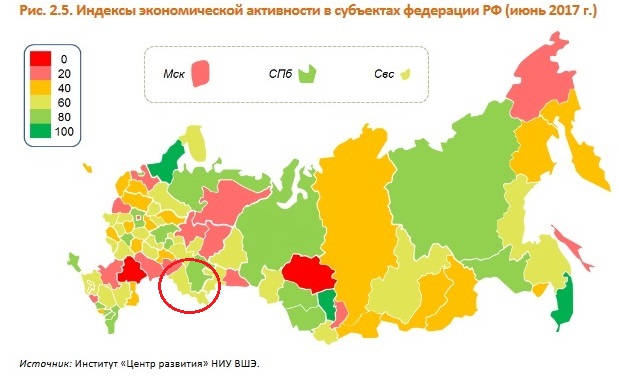 Оренбургская область показала средний индекс экономической активности