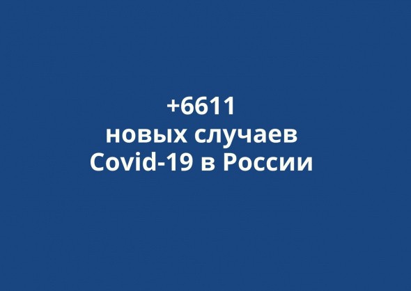 В России выявлено +6611 новых случаев коронавируса за сутки
