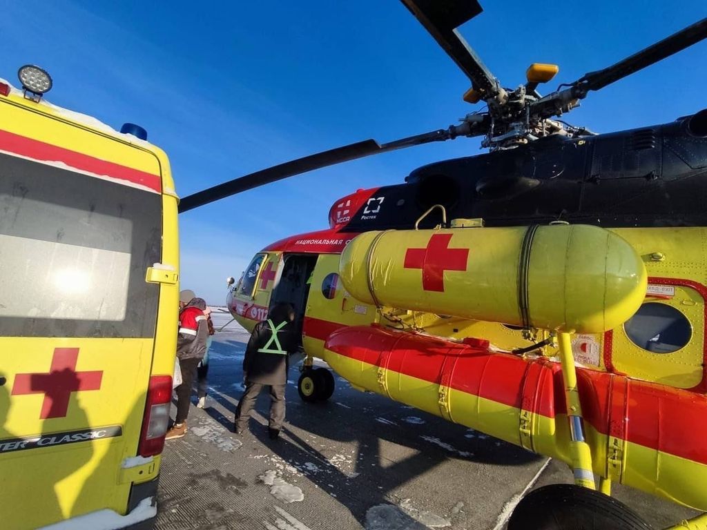 Транспортировка 5-месячного ребенка в Челябинск. Фото: Минздрав Оренбургской области