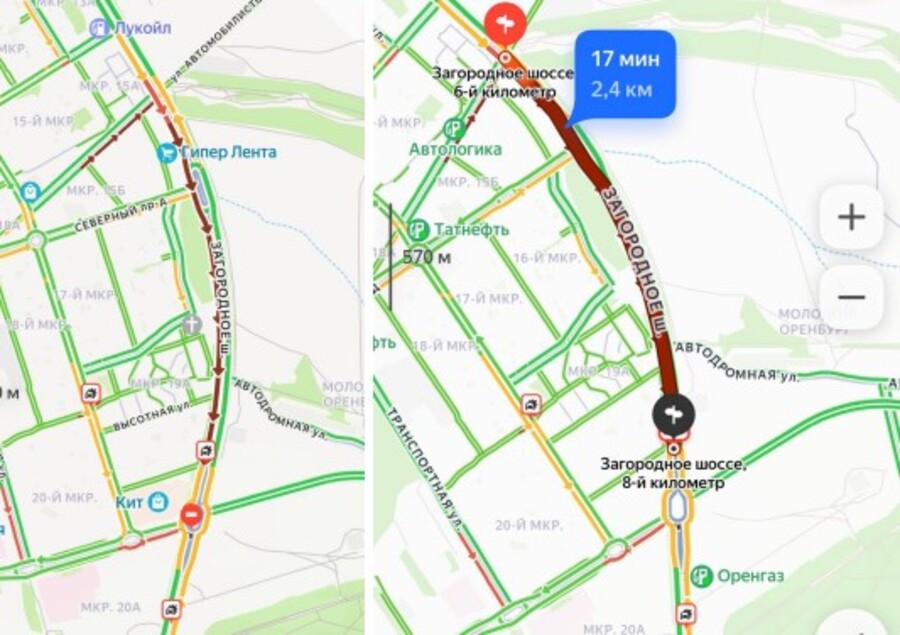 Пробка. Фото: Яндекс.карты