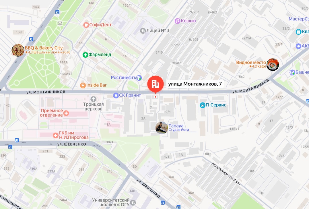 В районе обвала грунта. Источник: Яндекс.карты