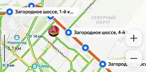 Дорога от ул.Гаранькина 17 по Транспортной. Источник: Яндекс.карты 