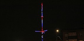 В Оренбурге впервые телевизионная башня «заиграла» новыми красками