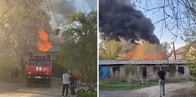 Что за столб черного дыма над Орском? Напротив ж/д станции Никель горит расселенный дом