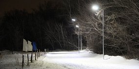 Лыжная трасса в районе детского пляжа в Орске