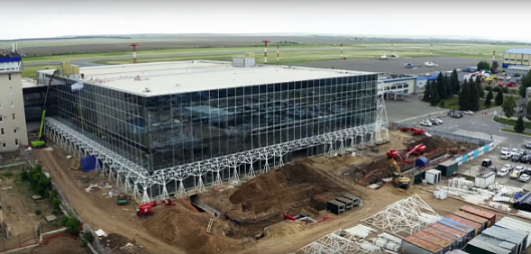 Строительство нового терминала. Стоп-кадр из видео пресс-службы аэропорта Оренбурга