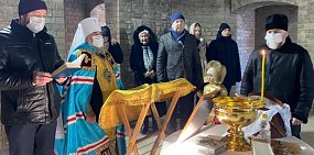 МитрополитНикон освятил основание нового храма. Фото: Оренбургская епархия