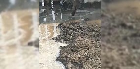 В Орске по ул.Насосной затопило огороды из-за коммунальной аварии (видео)