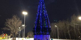 Новая елка в парке Пищевик в Орске, 28.12.2020