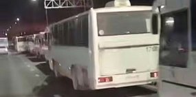 Пробка у завода, скин с видео Telegram-канала UTV