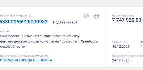 Тендер с сайта госзакупок 