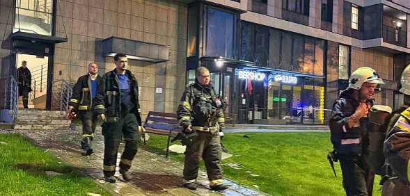 Этой ночью беспилотник попал в жилой дом в Красногорске в Подмосковье