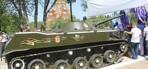 В Оренбурге в парке 50-летия СССР появился макет БМД-1