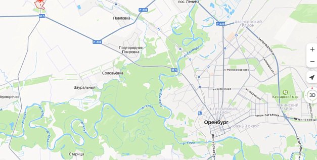 Перекрытый участок на Яндекс. Карты