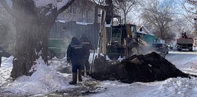 Работы по устранению коммунальной аварии в Орске
