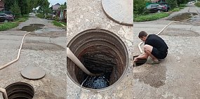 Местные жители сами устраняют последствия аварии. Фото прислали Урал56.Ру жильцы