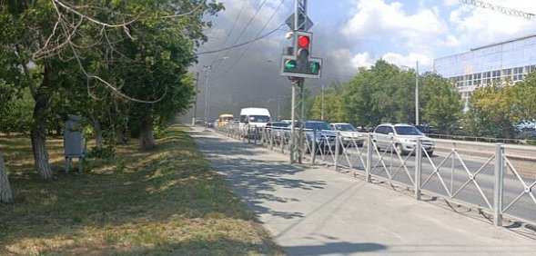 Дым в районе пожара