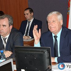 На заседании горсовета (2017 год)