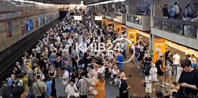 Киевское метро на фоне массированного ракетного удара. Источник: Местные СМИ