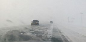 В Оренбургской области закрыли участок трассы М-5 «Урал» из-за сильной метели
