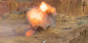 Взрыв снаряда времен Гражданской войны; фото: УМВД России по Оренбургской области