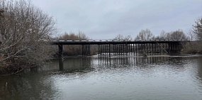 Новый мост через реку Дема. Скриншот из видео губернатора Дениса Паслера