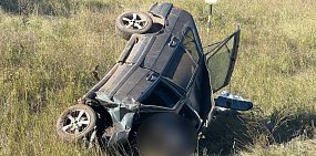 ВАЗ-2114 на месте аварии. Фото: УМВД России по Оренбургской области