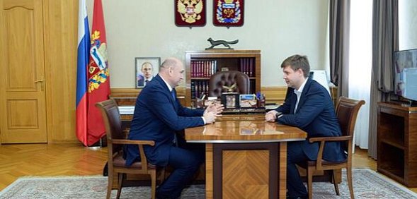 Альберт Юмадилов на приеме у врио губернатора. Источник: ТГ-канал Евгения Солнцева