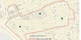 Район, в котором будет отсутствовать холодное водоснабжение. Источник Росводоканал-Оренбург
