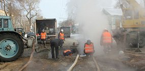 Ремонт теплотрассы в Оренбурге, 2015 год