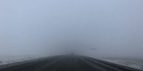 Туман на трасск Орск - Оренбург