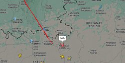 Маршрут самолета на мониторинге Flightradar24