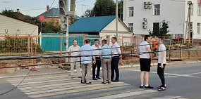 В районе падения столба, где снова запустили троллейбусы. Фото было сделано в июле