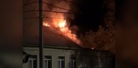 Пожар на улице Советской в Оренбурге