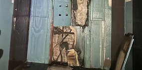 Пожар в подъезде. Фото МЧС