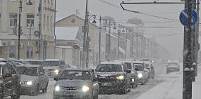 Метель в Оренбурге во время январских праздников