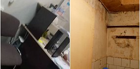 Стоп-кадр из офиса УК и помещение в жилом доме на Дунаевского, 31