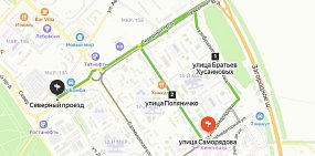 Ремонтные работы в северо-восточном районе Оренбурга; скрин карты 2ГИС