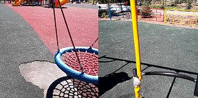 Не все элементы благоустройства парка Строителей продержались и полгода