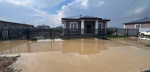 Затопленный участок в новом микрорайоне