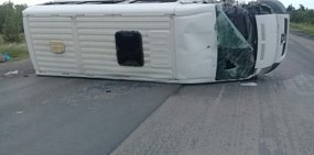 На трассе перевернулся автобус Оренбург ‒ Махачкала