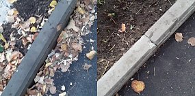 Новые бордюры в центре Орска потрескались после дождей и первых заморозков
