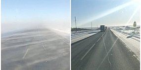 Обстановка на трассе Оренбург - Орск сегодня. Источник: Фото очевидца