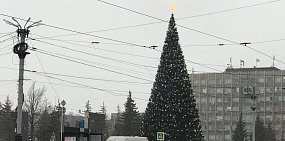 В Орске собрали главную городскую елку на площади Комсомольской