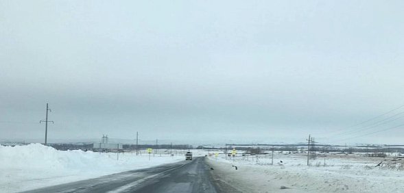 Трасса Оренбург - Орск зимой. Фото из архива