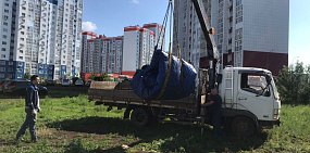 Демонтаж батута. Фото администрации города 